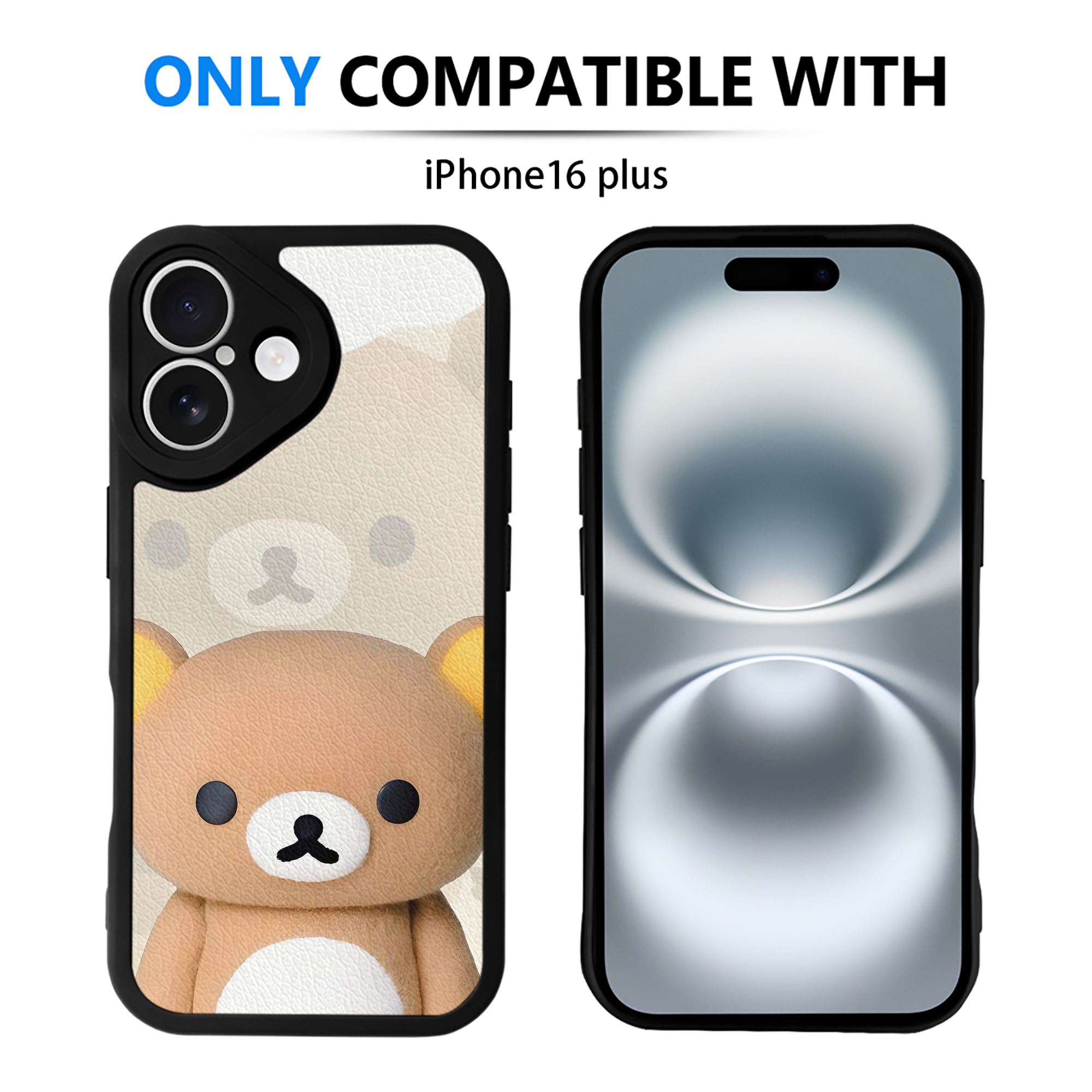 （画像用） リラックマ リラックマ キイロイトリ Rilakkuma Korilakkuma Kiiroitori 【iPhone 16シリーズ対応】シリコンスマホケース（レザー調） 材質：シリコン